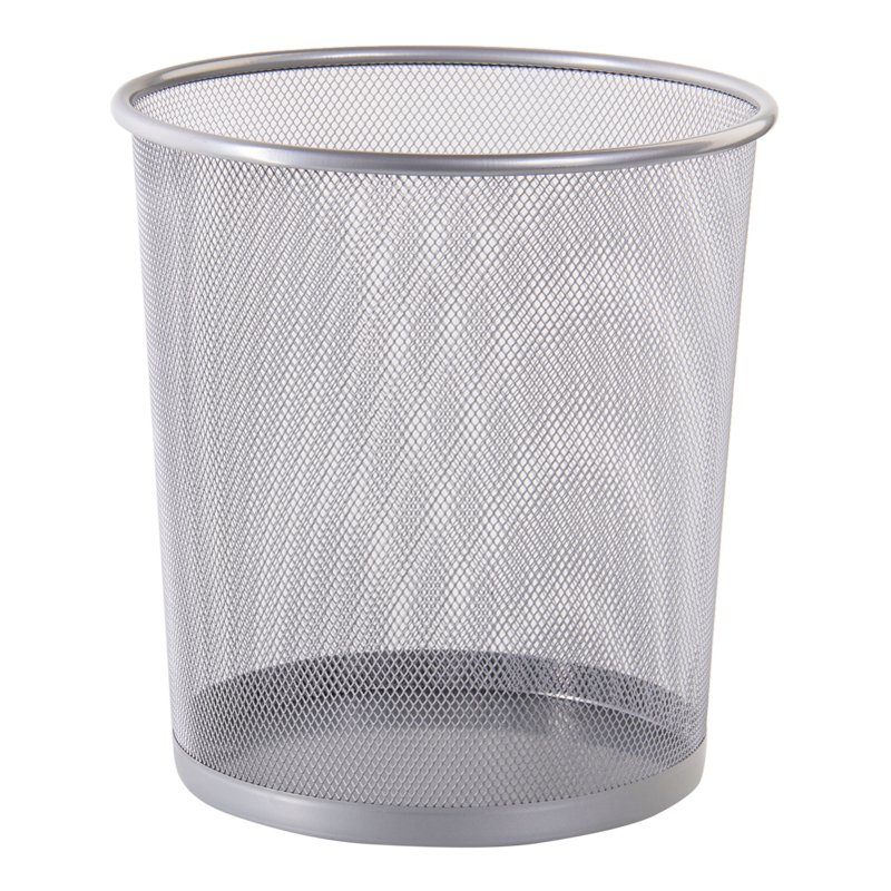 WESTCOTT corbeille à papier fil métallique, argent, design maille, 12,3 litres